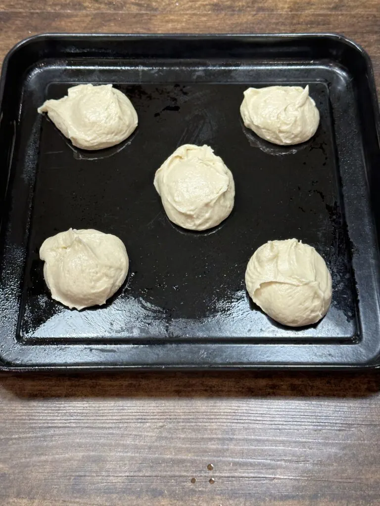 soft buttermilk cookie dough on a cooking pan