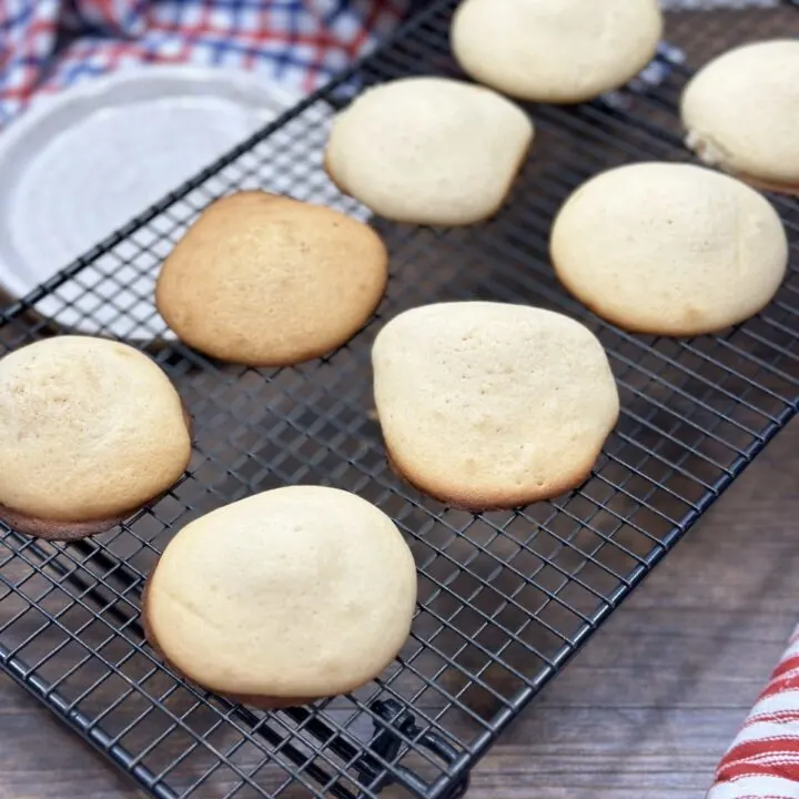 buttermilk cookies on a cooling rack